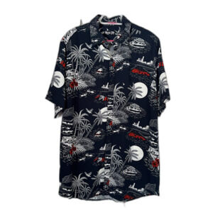 The Boys Amazon Tv Show Blue Graphic Button Up Shirt Sleeve Shirt  Mens Sz Large